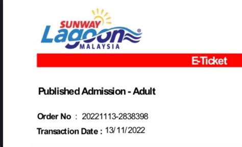 One Adult Sunway Lagoon Ticket Tickets Vouchers Local Attractions