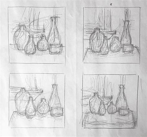 Gestural Thumbnails Still Life Sketch Still Life Drawing Thumbnail