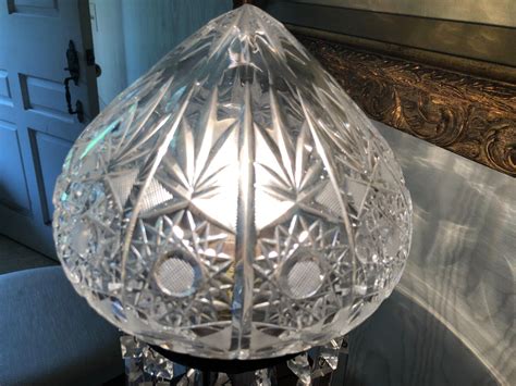 Abp American Brilliant Libbey Cut Glass Crystal Mushroom Table Lamp Prism Pre O Ebay