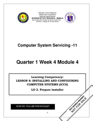 Css Q Module Computer System Servicing G Quarter Module