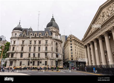 Beautiful View To Historical Buildings Around Plaza De Mayo In Central Buenos Aires Argentina