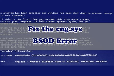 Cng Sys Bsod Error What Causes It How To Fix It