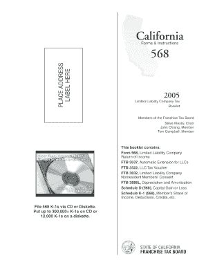 Fillable Online Limited Liability Company Tax Booklet California