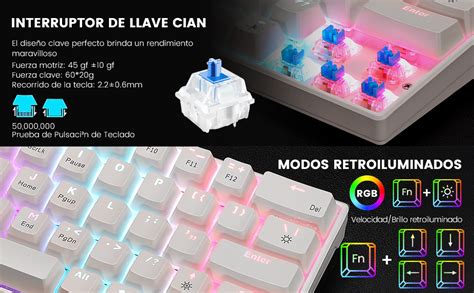 Bojia Teclado Mecanico 60 Gamer Rgb Teclado Mecánico Gaming Con 13 Efectos Lluminación Rgb