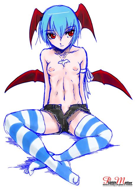 Rule 34 Artist Request Clothing Darkstalkers Flat Chest Lilith Aensland Shorts Stockings