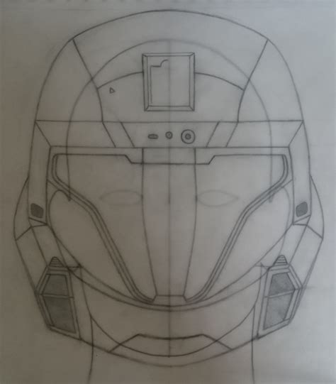 Futuristic Helmet Drawing