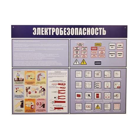 Информационный стенд-плакат Электробезопасность (910×700 мм) арт ...