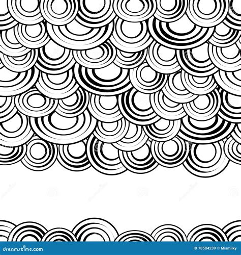 Black And White Circles Seamless Pattern Vector Backgroundmonochrome