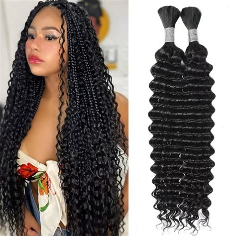 Human Hair Braiding Hair Deep Wave Bulk 100 Percent Human Hair 18inch Unprocessed