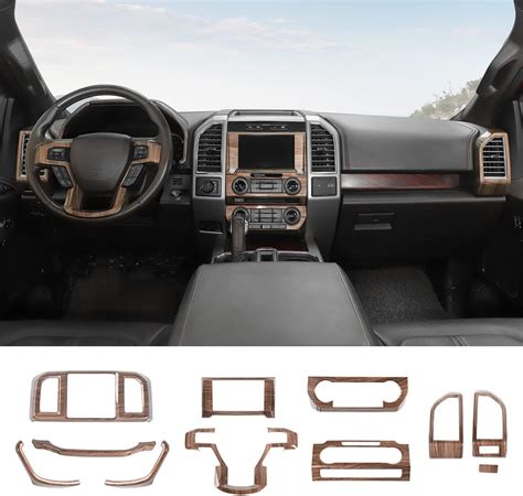 Razpoy For F150 Interior Trim Kit 11pcs Center Console Dashboard Trim And Navigation