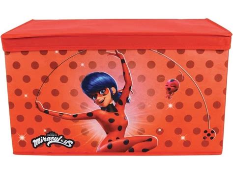 Coffre Jouets Miraculous Rouge En Tissus Pour Enfant Conforama