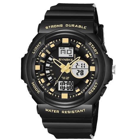 SYNOKE Multi Function 50M Impermevel LED Watch Digital Dupla A O