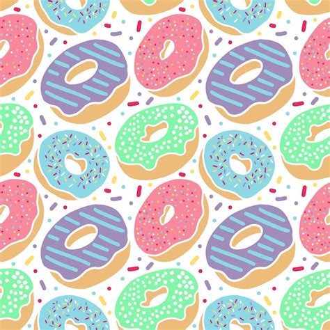 Premium Vector Donuts Colorful Delicious Seamless Pattern Isolated In