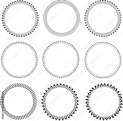 Vector Set Of Decorative Circle Border Frames Stock Vector Adobe Stock