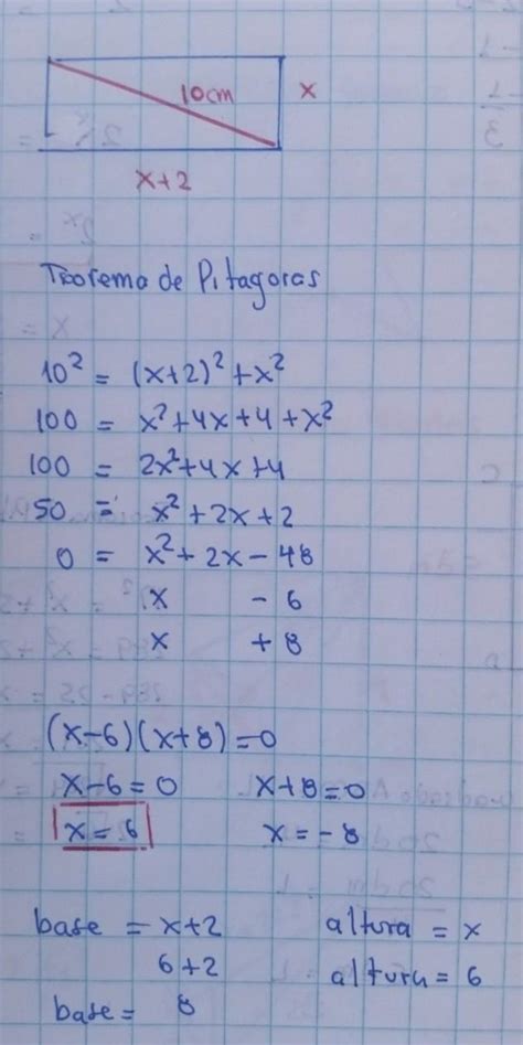 Cual Es La Diagonal De Un Rectangulo Cuya Base Mide Cm De Lado