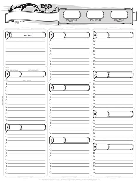 Standard Dnd 5e Character Sheet