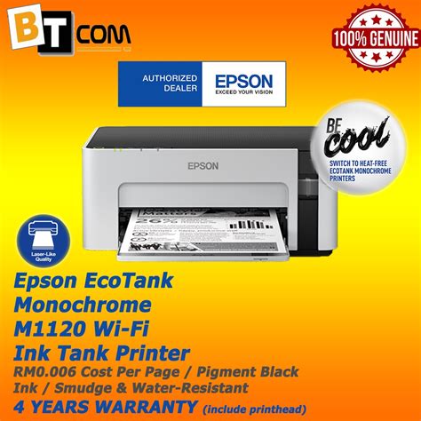 Pre Order Days Epson Ecotank Monochrome M Wi Fi Ink Tank