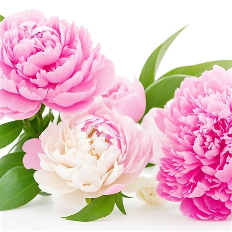 Premium Photo Beautiful Peonies Isolated On White