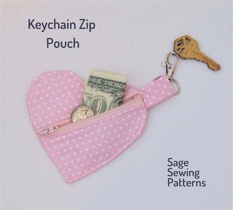 Keychain Zipper Pouch Pdf Downloadable Sewing Pattern Coin Etsy Uk