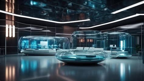 Premium Photo Translucent Elegance A Futuristic Glass Hall In Cinematic 3d Render