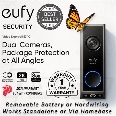 Eufy Video Doorbell E340 Dual Cameras Battery Wifi Wireless Delivery