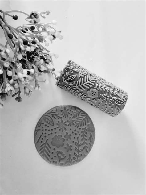 Floral Textured Roller Stl Seamless Polymer Clay Pattern Icing Texture
