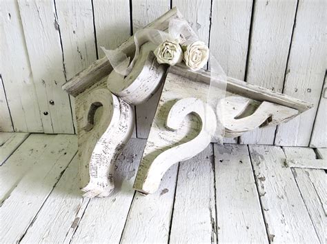 Rustic Wooden Corbels Shelf Brackets Old Corbels White Etsy