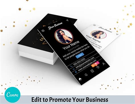 Diy Instagram Profile Business Cards Canva Template Business Etsy