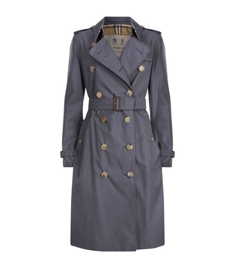 Burberry Cotton Kensington Long Heritage Trench Coat In Gray Save