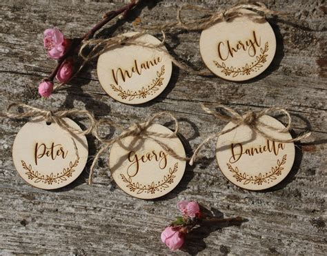 Custom Engraved Round Tagspersonalized Wooden Tagswood - Etsy