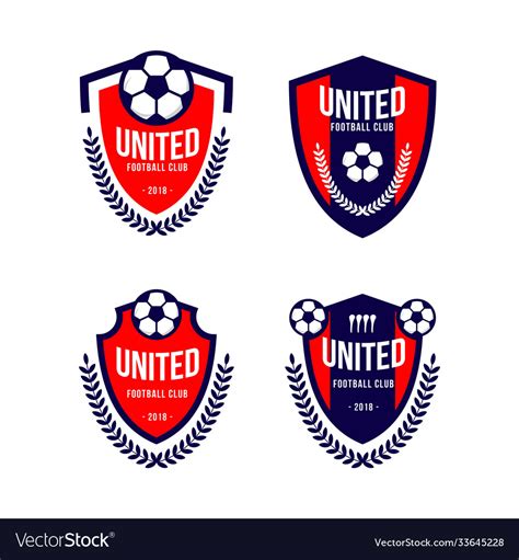 Football Club Logo Set Template Design Royalty Free Vector