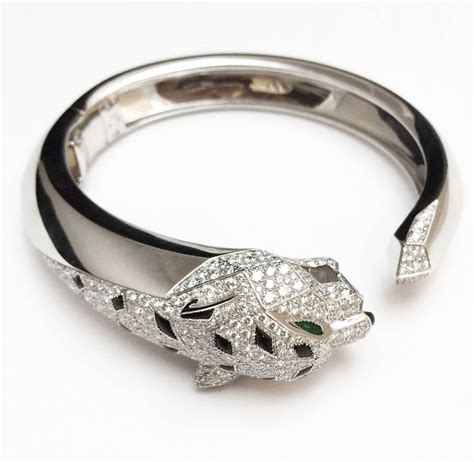 Cartier Diamond Gold Panther Bangle Bracelet At 1stDibs