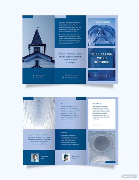 Modern Church Tri Fold Brochure Template Broşür