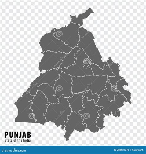 India High Detailed Vector Map Showing States And Districts Boundaries