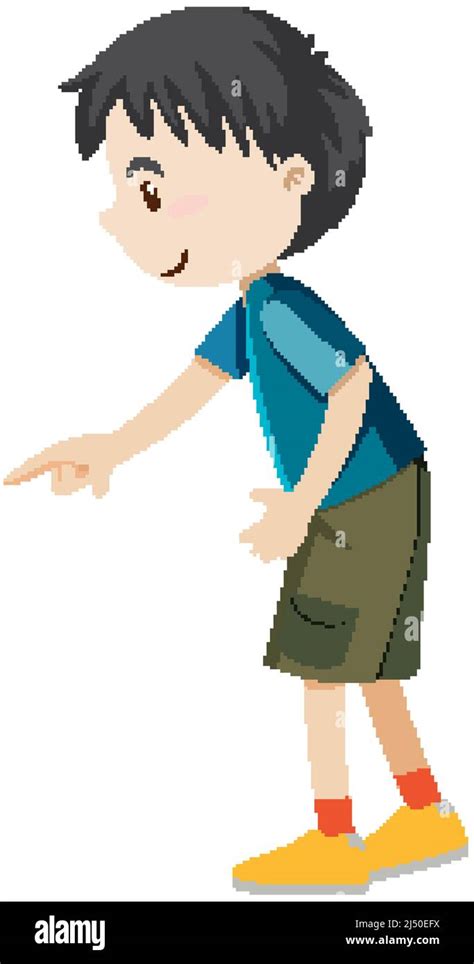 Active Boy Simple Cartoon Character Illustration Stock Vector Image