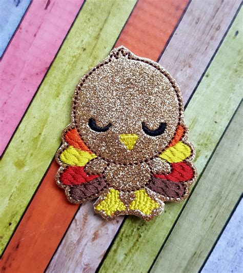 Thanksgiving Turkey Glitter Feltie Uncut Feltie Turkey Feltie Felt