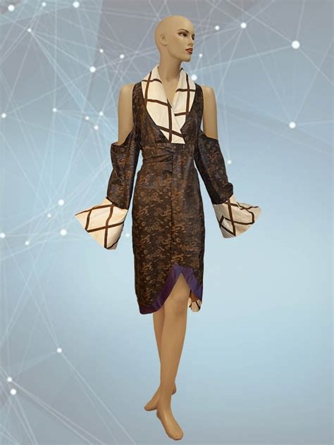 Robe marron Couturière à Laval Montréal TATIA