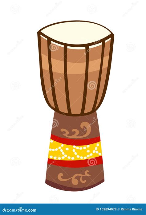 African Drum Djembe Vector Illustration Stock Vector Illustration Of