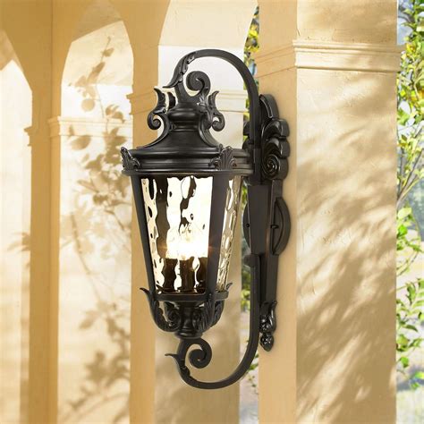 Casa Marseille 27 1/2" High Black Outdoor Wall Light - #37764 | Lamps Plus