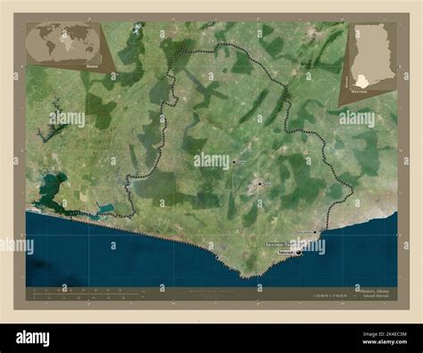 Western Region Of Ghana High Resolution Satellite Map Locations And