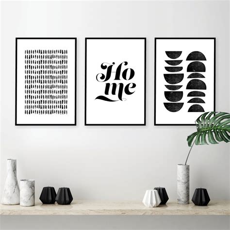 Black and White Minimalist Poster Black and White Art Set - Etsy