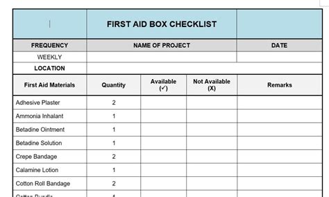 Checklist First Aid Box Jtechdigi