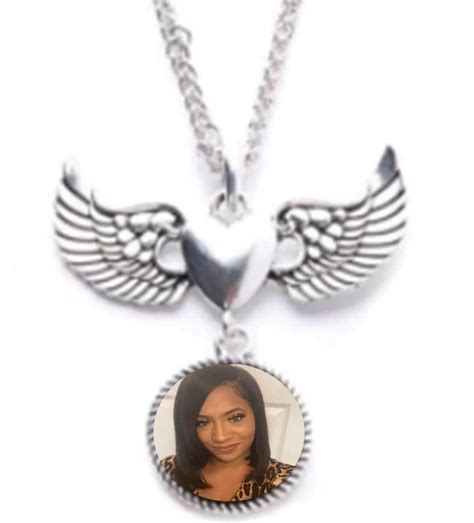 Angel Wing Necklace With Heart Sublimation Necklace Sublimation Banks