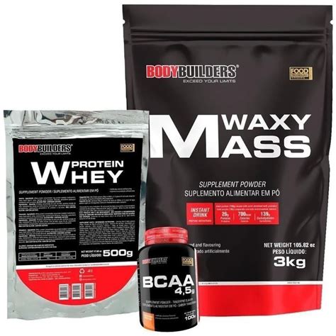 Kit Bodybuilders Hipercal Rico Waxy Mass Baunilha Kg Whey