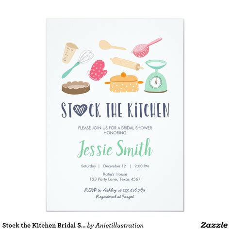 Stock The Kitchen Bridal Shower Cooking Baking Invitation