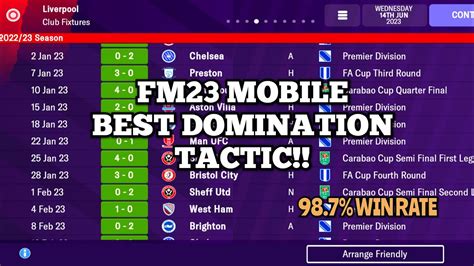 FM23 MOBILE BEST TACTIC TOTAL DOMINATION 98 7 WIN RATE FOR