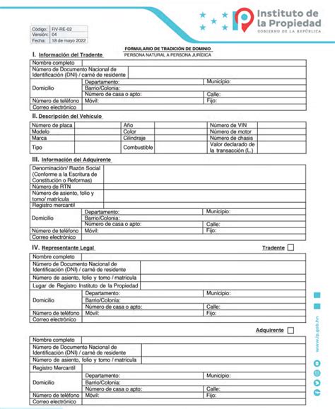 Formato de traspaso de vehículo en Honduras cuáles son los requisitos