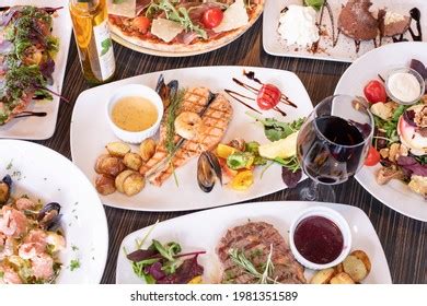 Full Table Italian Meals On Plates Stock Photo 1981351589 Shutterstock