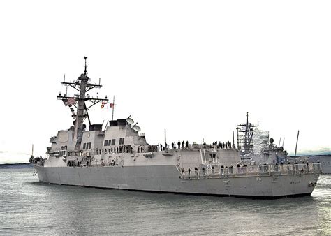 A Port Side Stern View Showing The Us Navy Usn Arleigh Burke Class