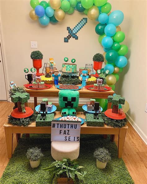 Diy Minecraft Birthday Party Minecraft Party Decorations Minecraft